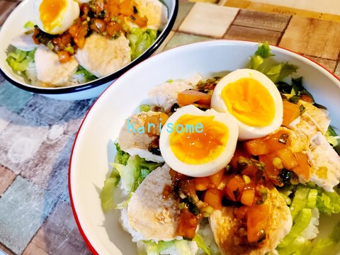 簡単♪♪サラダチキン丼